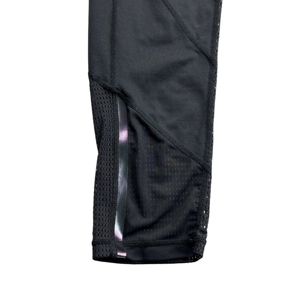 Z By Zella Black Mesh Insert Leggings With Iridescent Stripes XS Womens - Picture 3 of 9